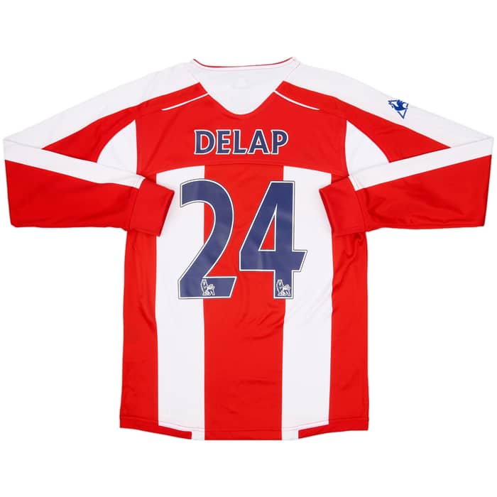 2008-09 Stoke City Home L/S Shirt Delap #24 - 7/10 - (S)