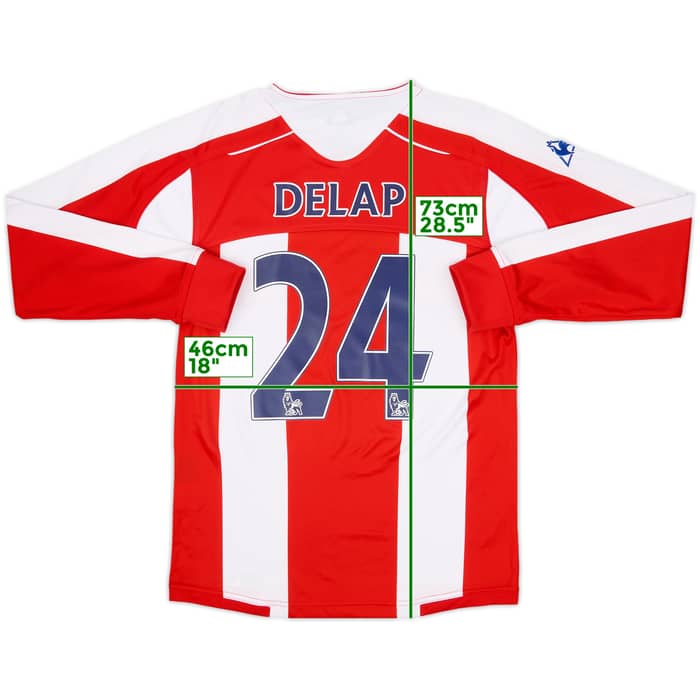 2008-09 Stoke City Home L/S Shirt Delap #24 - 7/10 - (S)