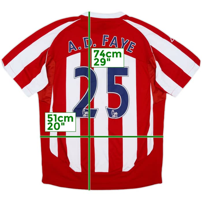 2009-10 Stoke City Home Shirt A.D. Faye #25 - 8/10 - (L)