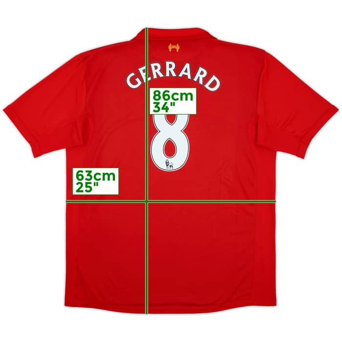 2012-13 Liverpool Home Shirt Gerrard #8 - 8/10 - (3XL)