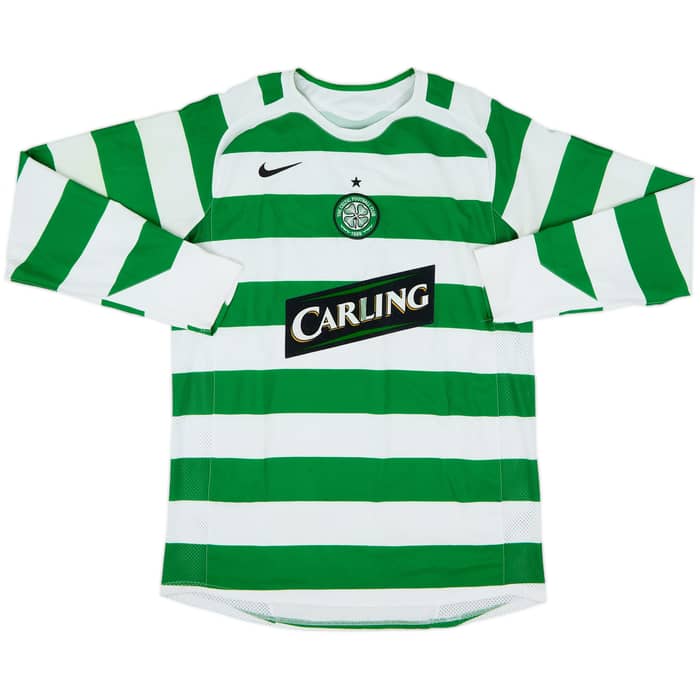 2005-07 Celtic Home L/S Shirt - 4/10 - (L)