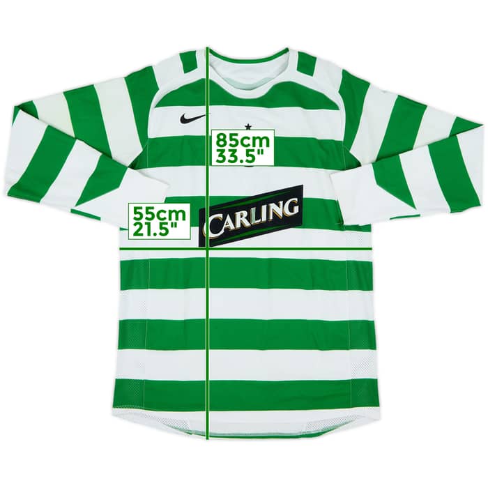 2005-07 Celtic Home L/S Shirt - 4/10 - (L)