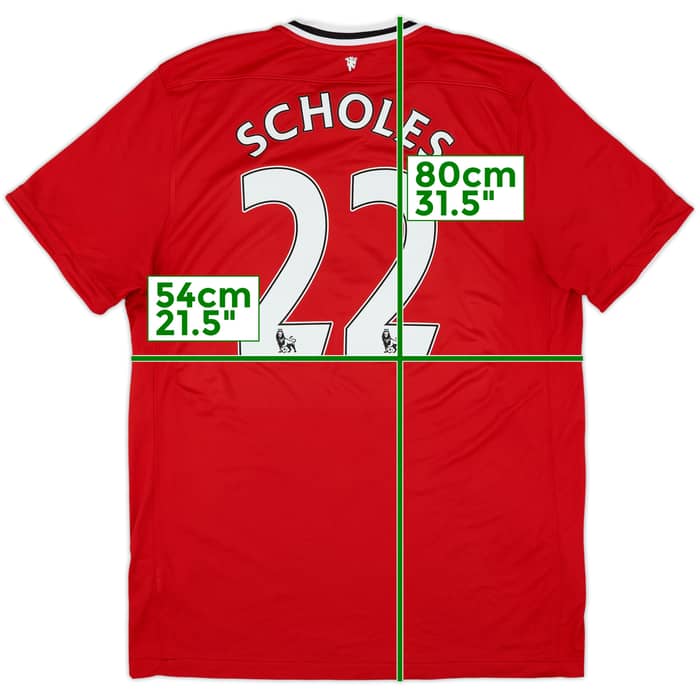2011-12 Manchester United Home Shirt Scholes #22 - 7/10 - (XL)