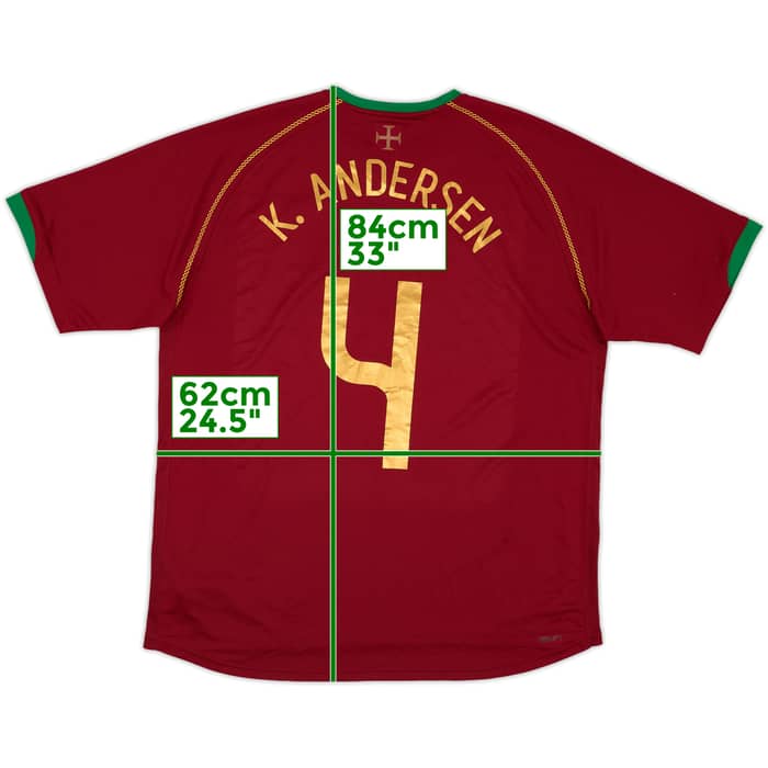 2006-08 Portugal Home Shirt K. Andersen #4 - 7/10 - (XL)