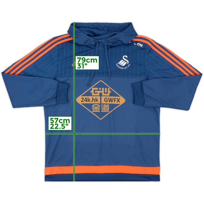2015-16 Swansea adidas Hooded Sweat Top - 7/10 - (L)