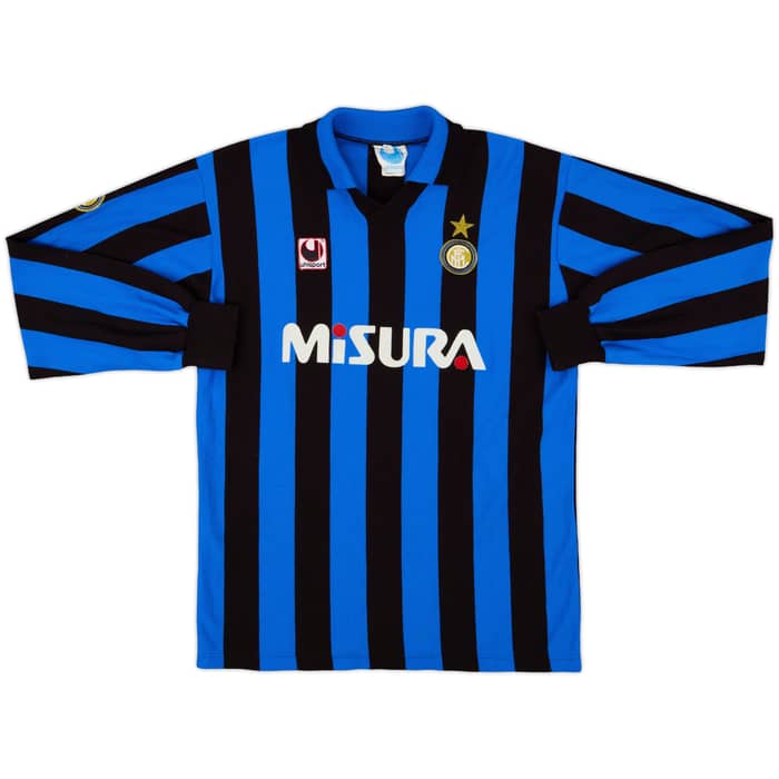 1990-91 Inter Milan Home L/S Shirt - 8/10 - (M)