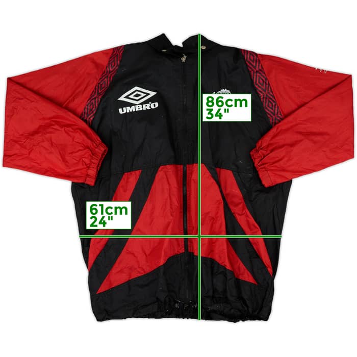 1996-98 Manchester United Umbro Hooded Rain Jacket - 4/10 - (XL)