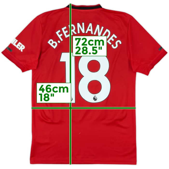 2019-20 Manchester United Home Shirt B.Fernandes #18 - 6/10 - (S)