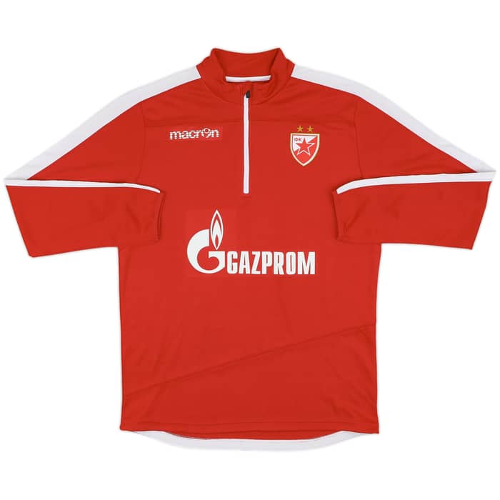 2017-18 Red Star Belgrade Macron 1/4 Zip Training Top - 9/10 - (XL)