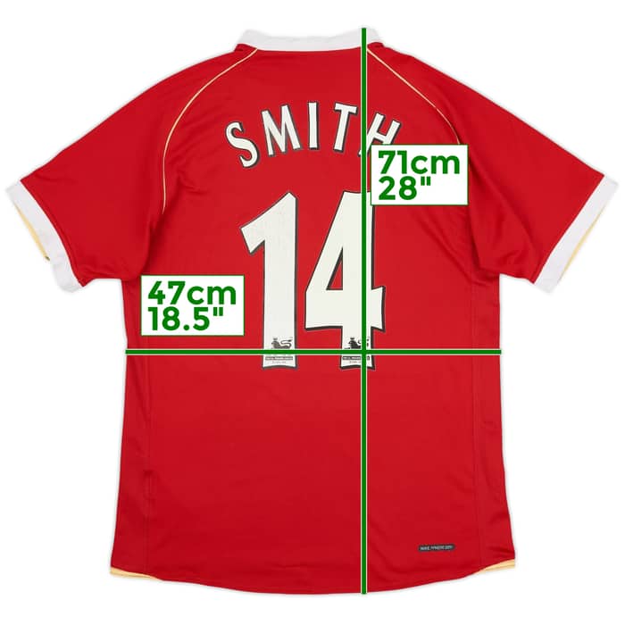 2006-07 Manchester United Home Shirt Smith #14 - 7/10 - (S)