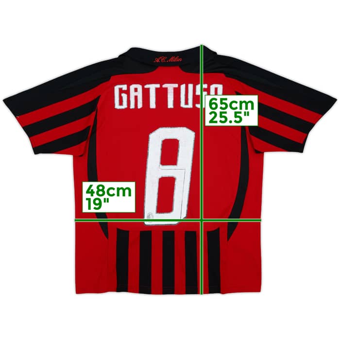 2007-08 AC Milan Home Shirt Gattuso #8 - 3/10 - (L.Boys)