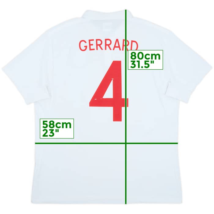 2009-10 England 'South Africa' Home Shirt Gerrard #4 - 6/10 - (XL)