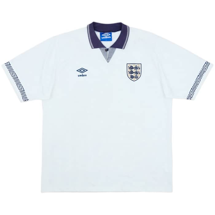 1990-92 England Home Shirt - 8/10 - (L)