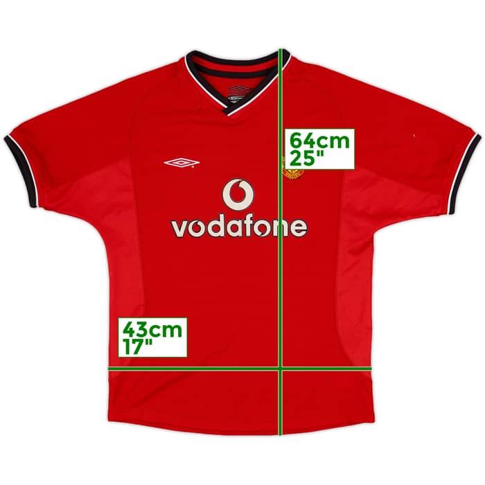 2000-02 Manchester United Home Shirt - 9/10 - (M.Boys)