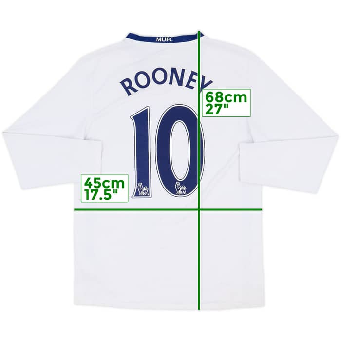 2008-10 Manchester United Away L/S Shirt Rooney #10 - 7/10 - (XL.Boys)