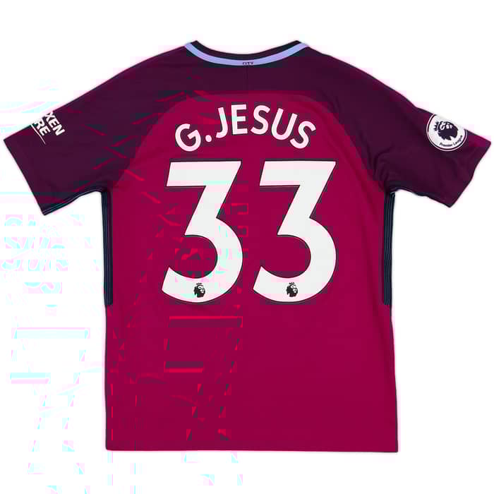 2017-18 Manchester City Away Shirt G. Jesus #33 - 7/10 - (XL.Boys)