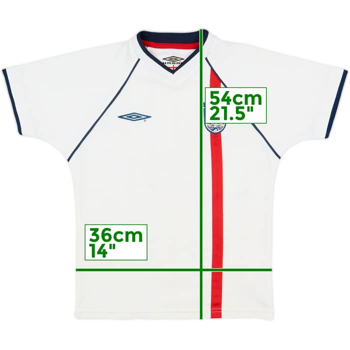 2001-03 England Home Shirt - 7/10 - (6-7 Years)