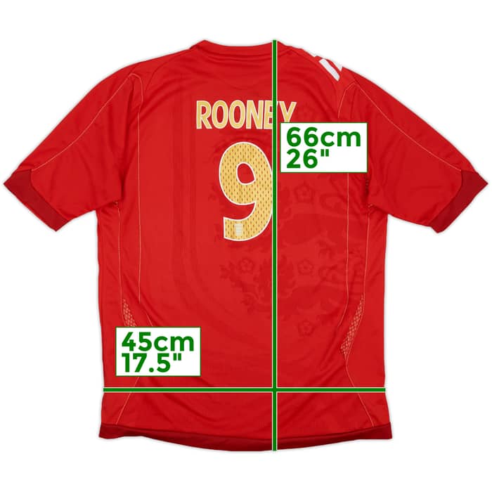 2006-08 England Away Shirt Rooney #9 - 8/10 - (XL.Boys)