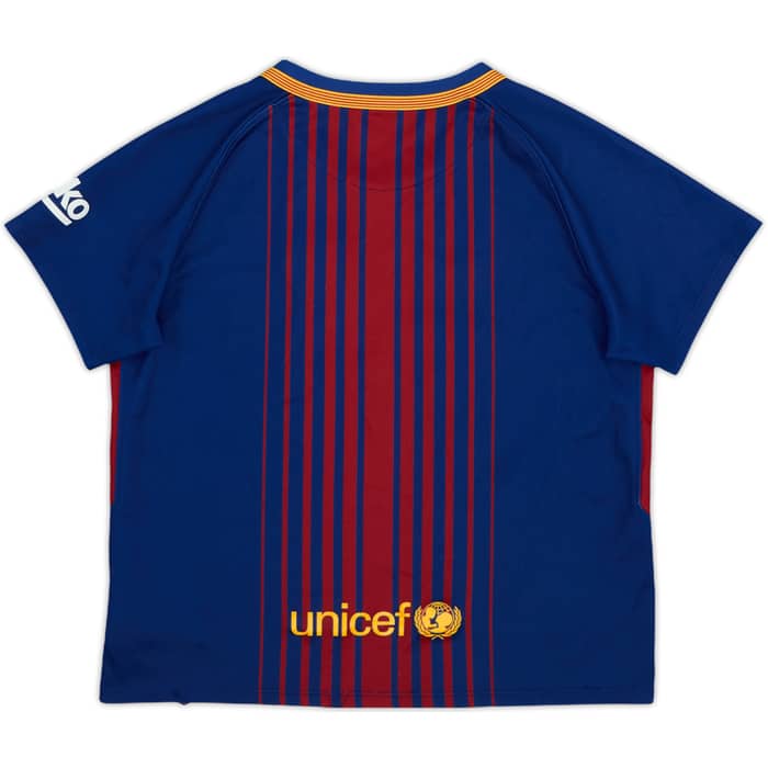 2017-18 Barcelona Home Shirt - 6/10 - (7-8 Years)