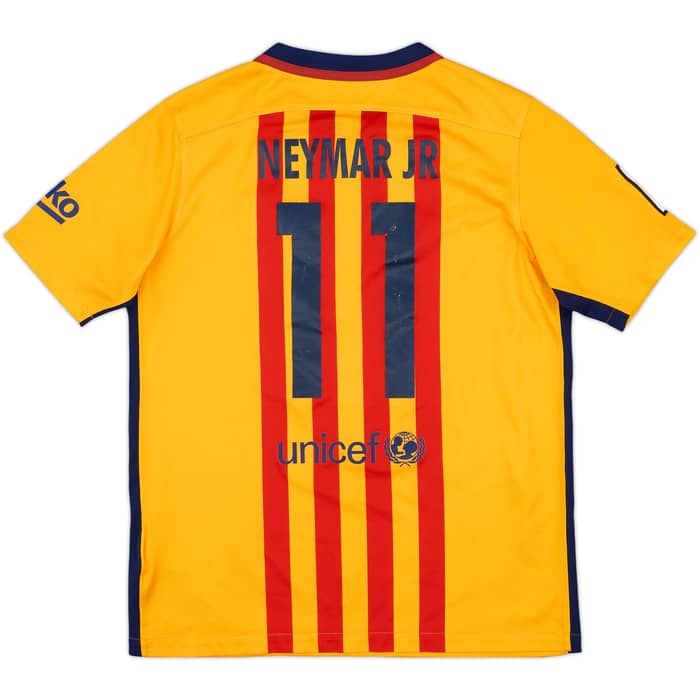 2015-16 Barcelona Away Shirt Neymar Jr #11 - 6/10 - (XL.Boys)