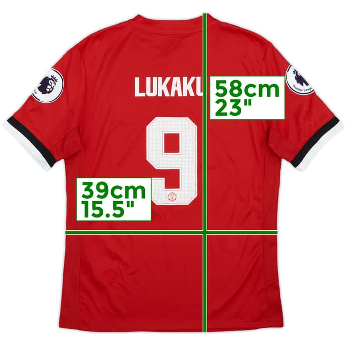 2017-18 Manchester United Home Shirt Lukaku #9 - 9/10 - (M.Boys)