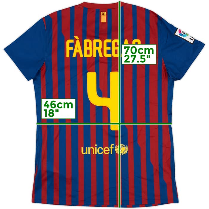 2011-12 Barcelona Home Shirt Fabregas #4 - 9/10 - (Women's M)