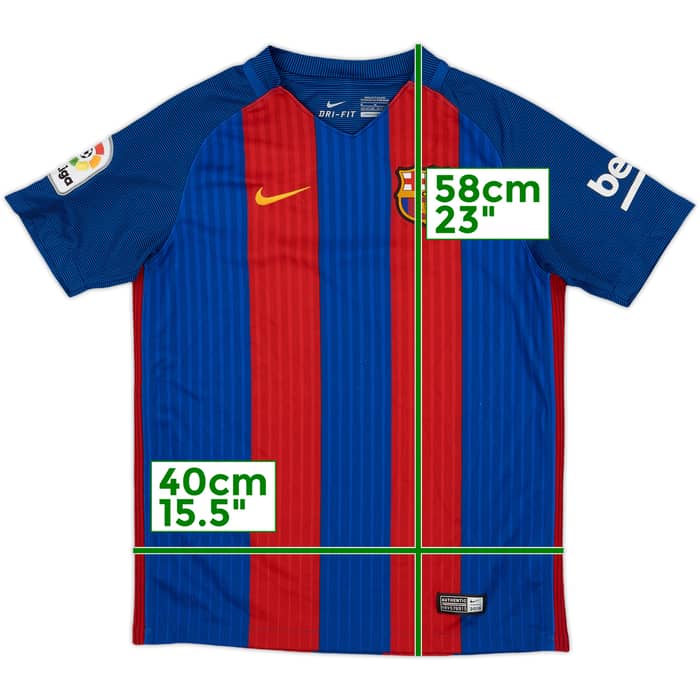 2016-17 Barcelona Home Shirt - 8/10 - (M.Boys)