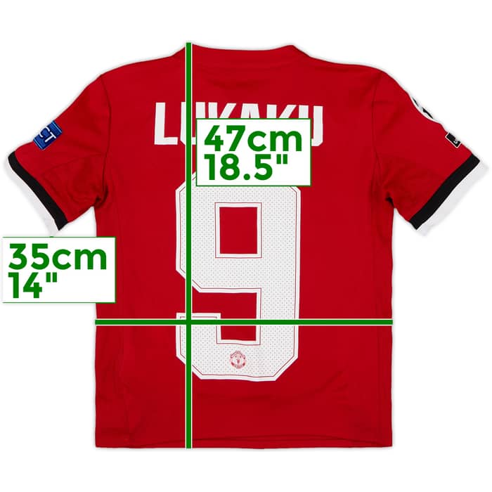 2017-18 Manchester United Home Shirt Lukaku #9 - 9/10 - (7-8 Years)