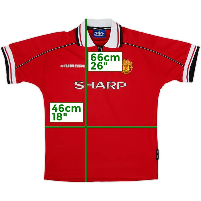 1998-00 Manchester United Home Shirt - 9/10 - (L.Boys)
