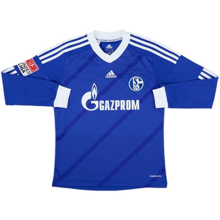 2012-14 Schalke Home L/S Shirt Huntelaar #25 - 8/10 - (M.Boys)