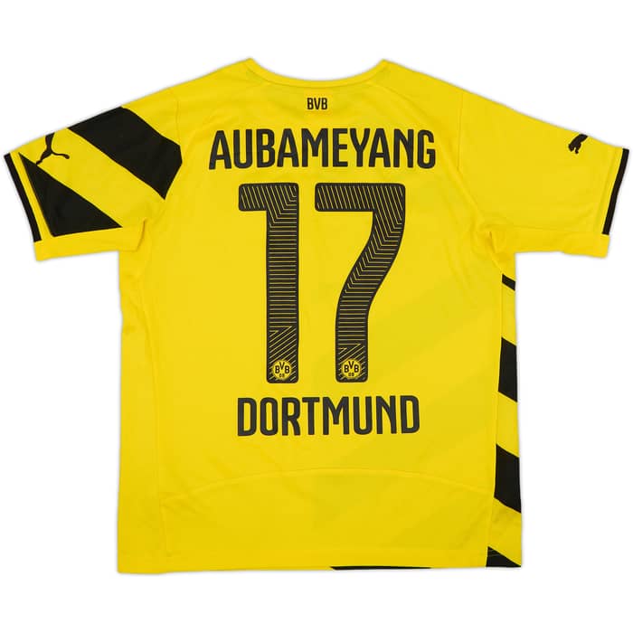 2014-15 Borussia Dortmund Home Shirt Aubameyang #17 - 8/10 - (XL.Boys)