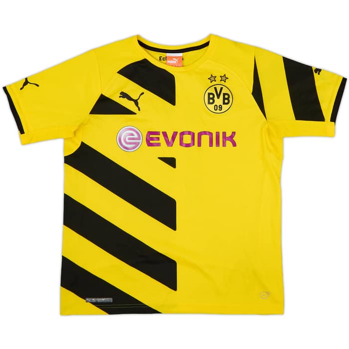 2014-15 Borussia Dortmund Home Shirt Aubameyang #17 - 8/10 - (XL.Boys)