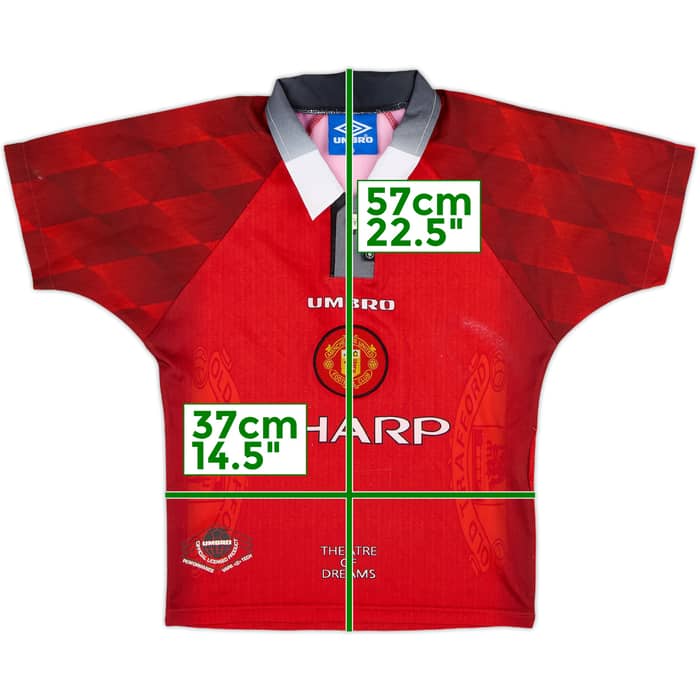 1996-98 Manchester United Home Shirt - 6/10 - (S.Boys)