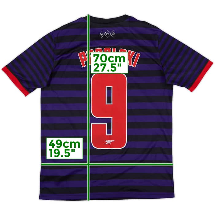 2012-13 Arsenal Away Shirt Podolski #9 - 8/10 - (XL.Boys)