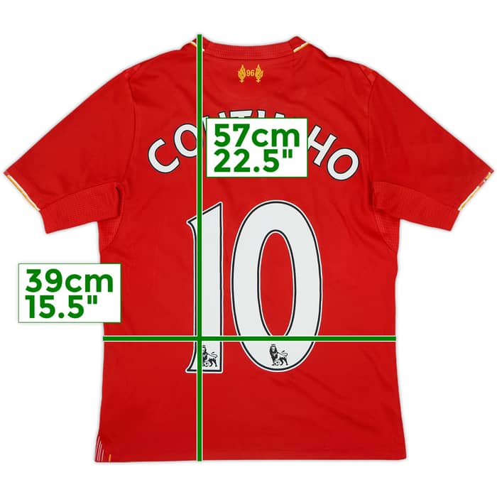 2015-16 Liverpool Home Shirt Coutinho #10 - 7/10 - (S.Boys)
