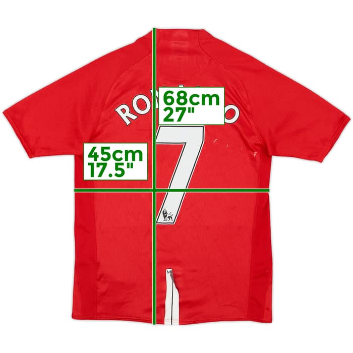 2007-09 Manchester United Home Shirt Ronaldo #7 - 4/10 - (XL.Boys)