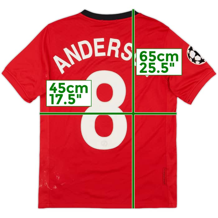 2009-10 Manchester United Home Shirt Anderson #8 - 5/10 - (L.Boys)