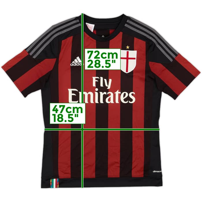 2015-16 AC Milan Home Shirt - 10/10 - (XL.Boys)
