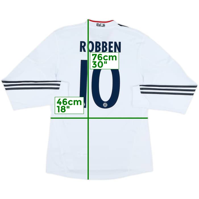 2010-11 Bayern Munich Player Issue Away L/S Shirt Robben #10 - 9/10 - (M)