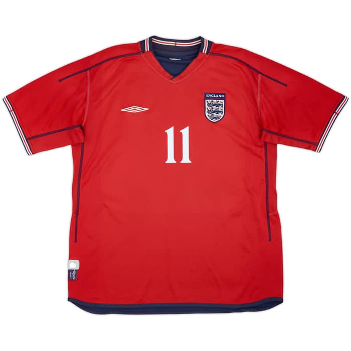 2002-04 England Away Shirt Heskey #11 - 8/10 - (L)