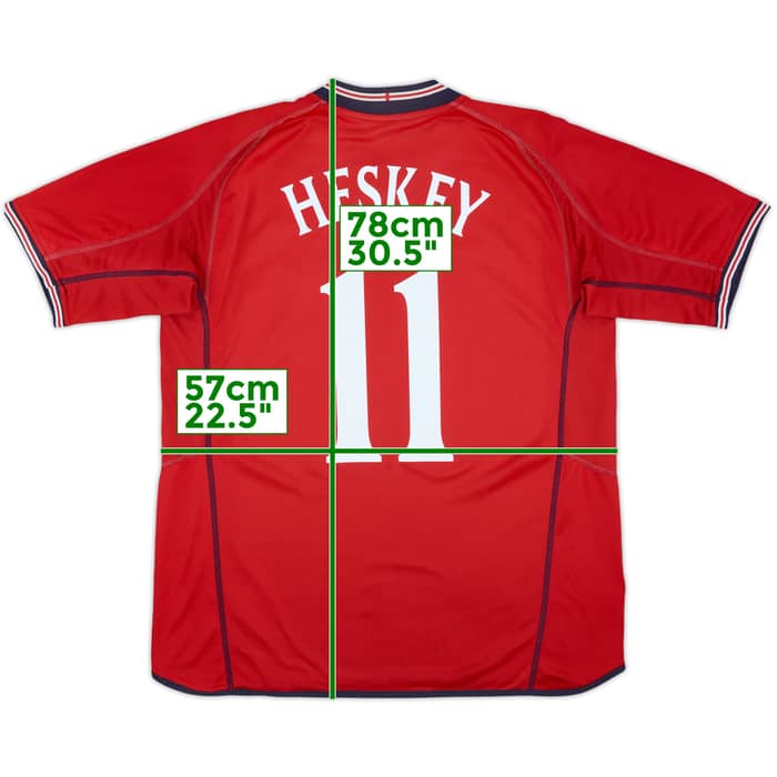 2002-04 England Away Shirt Heskey #11 - 8/10 - (L)