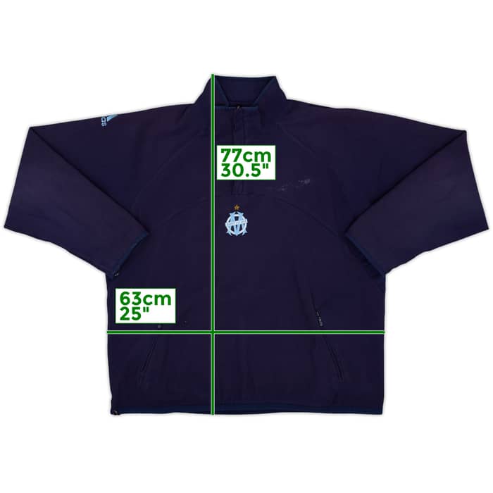2002-03 Olympique Marseille adidas 1/4 Zip Reversible Jacket - 7/10 - (L)