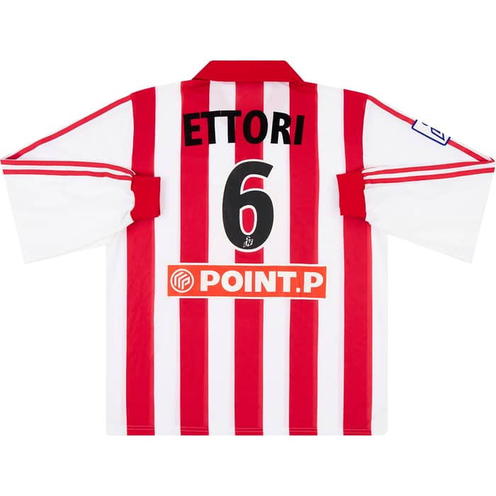 2000-01 AS Cannes Match Issue Coupe de la Ligue Home L/S Shirt Ettori #6