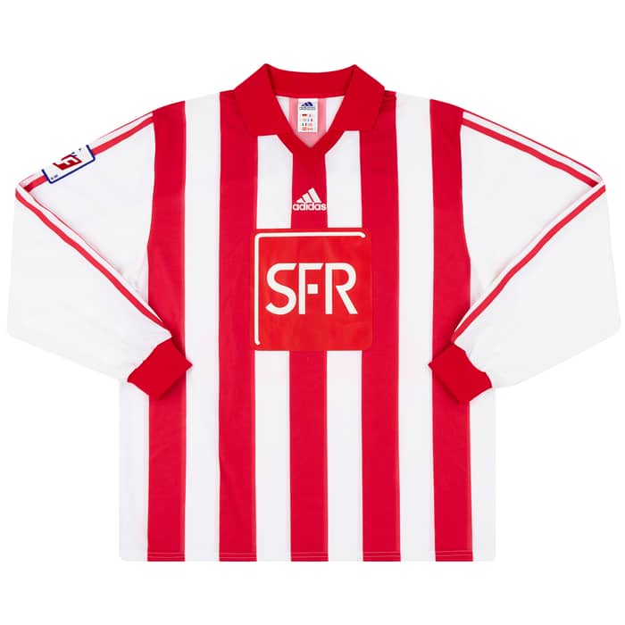 2000-01 AS Cannes Match Issue Coupe de la Ligue Home L/S Shirt Ettori #6