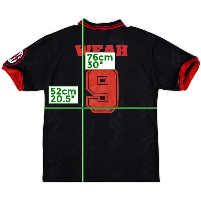 1996-97 AC Milan Third Shirt Weah #9 - 8/10 - (L)