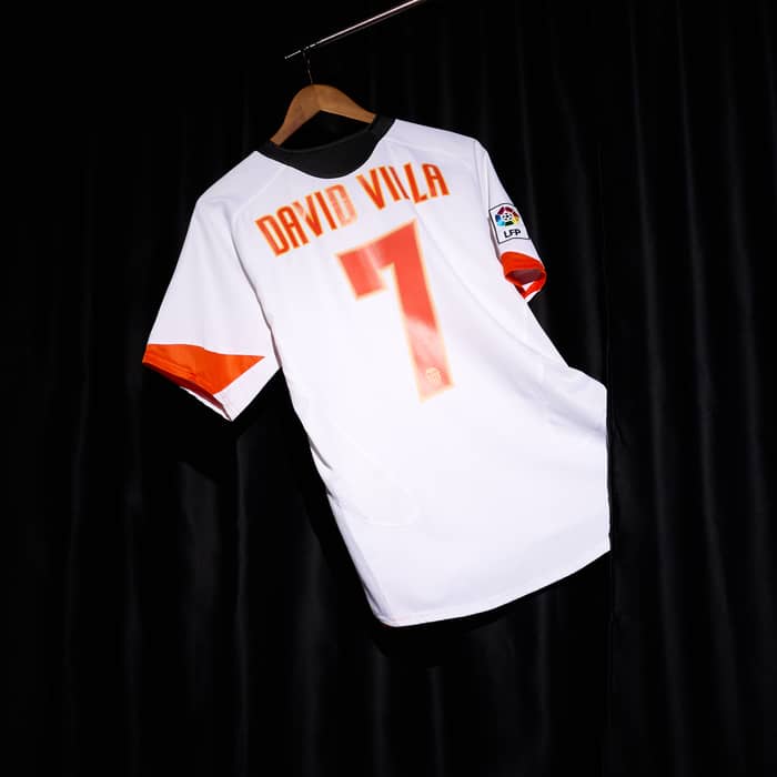 2005-06 Valencia Home Shirt David Villa #7 - 7/10 - (S)