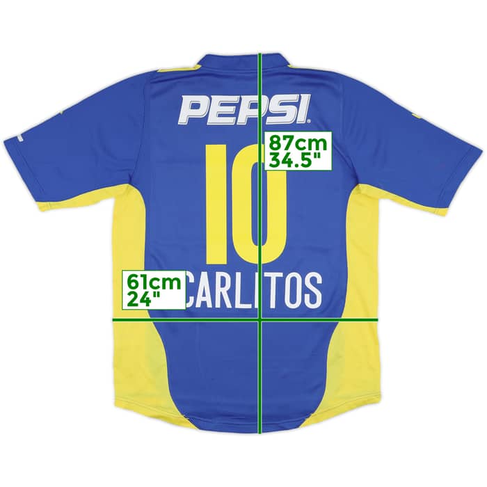 2004-05 Boca Juniors Home Shirt Carlitos #10 - 9/10 - (L)