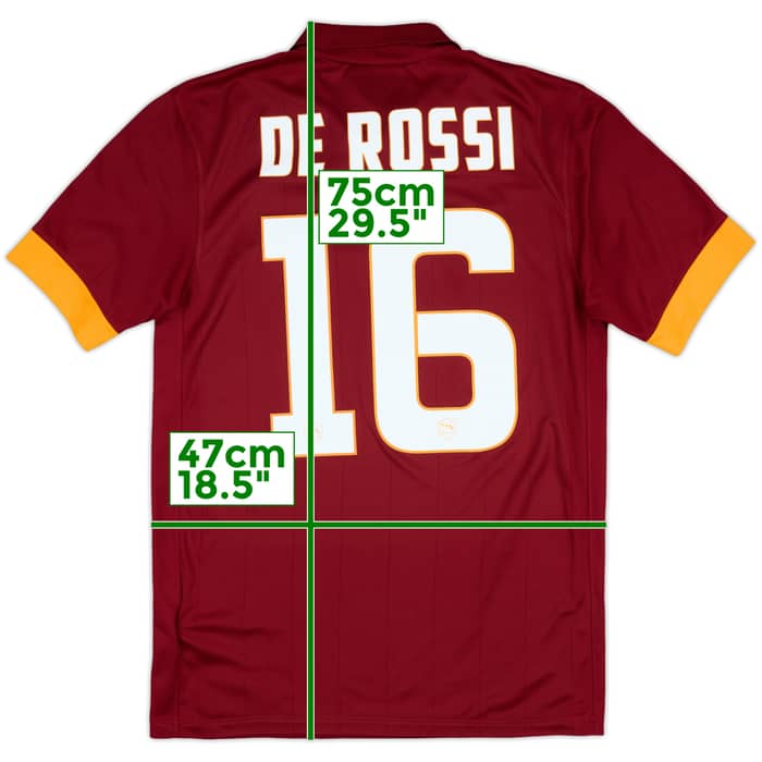 2014-15 Roma Home Shirt De Rossi #16 - 9/10 - (S)