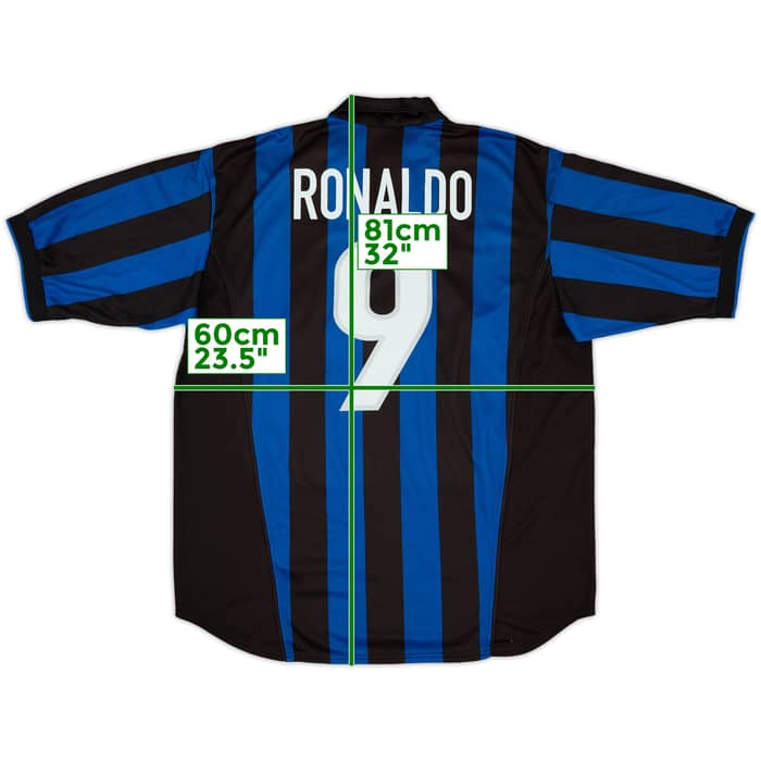 1999-00 Inter Milan Home Shirt Ronaldo #9 - 8/10 - (XL)