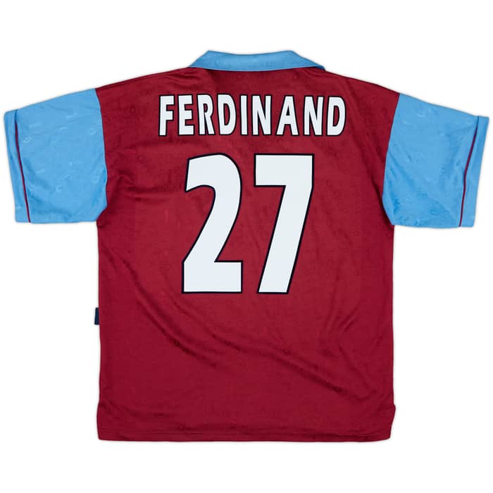 1995-97 West Ham Centenary Home Shirt Ferdinand #27 - 5/10 - (M)